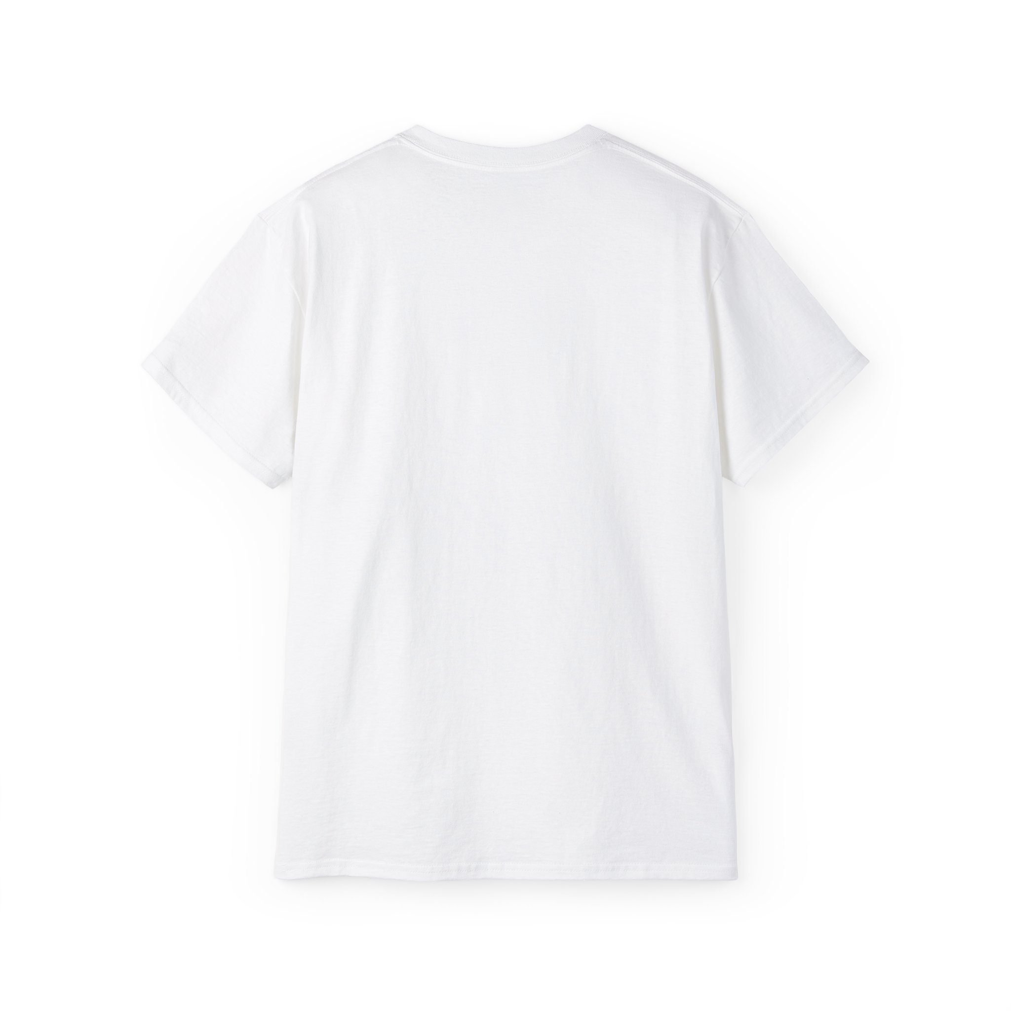 Plain white T-shirt shown from the back.